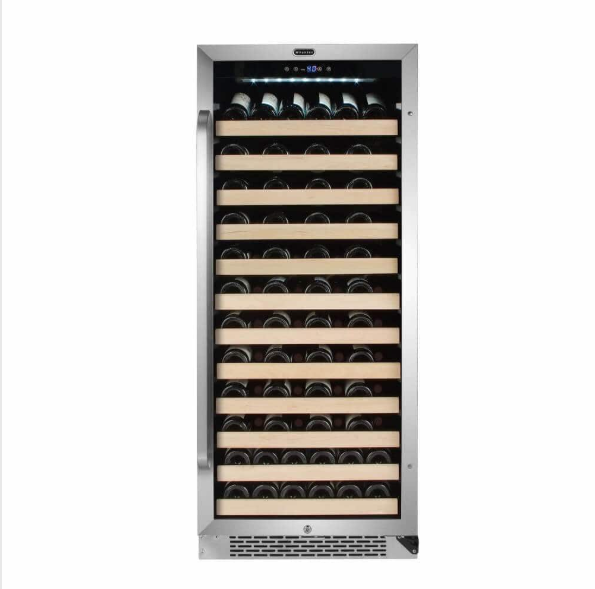 Whynter 100 Bottle Built-in Stainless Steel Compressor with Display Rack Wine Fridge