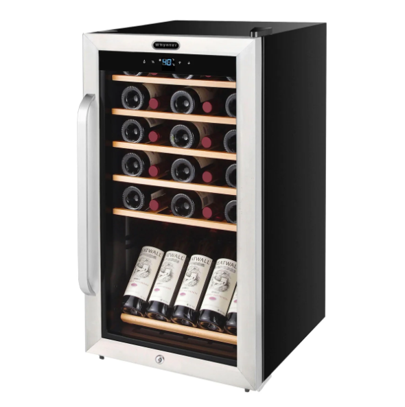 Whynter 34 Bottle Freestanding Stainless Steel Refrigerator with Display Shelf and Digital Control