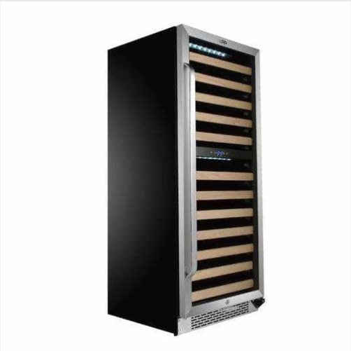 Whynter 92 Bottle Built-in Stainless Steel Dual Zone Compressor Wine Refrigerator with Display Rack and LED display